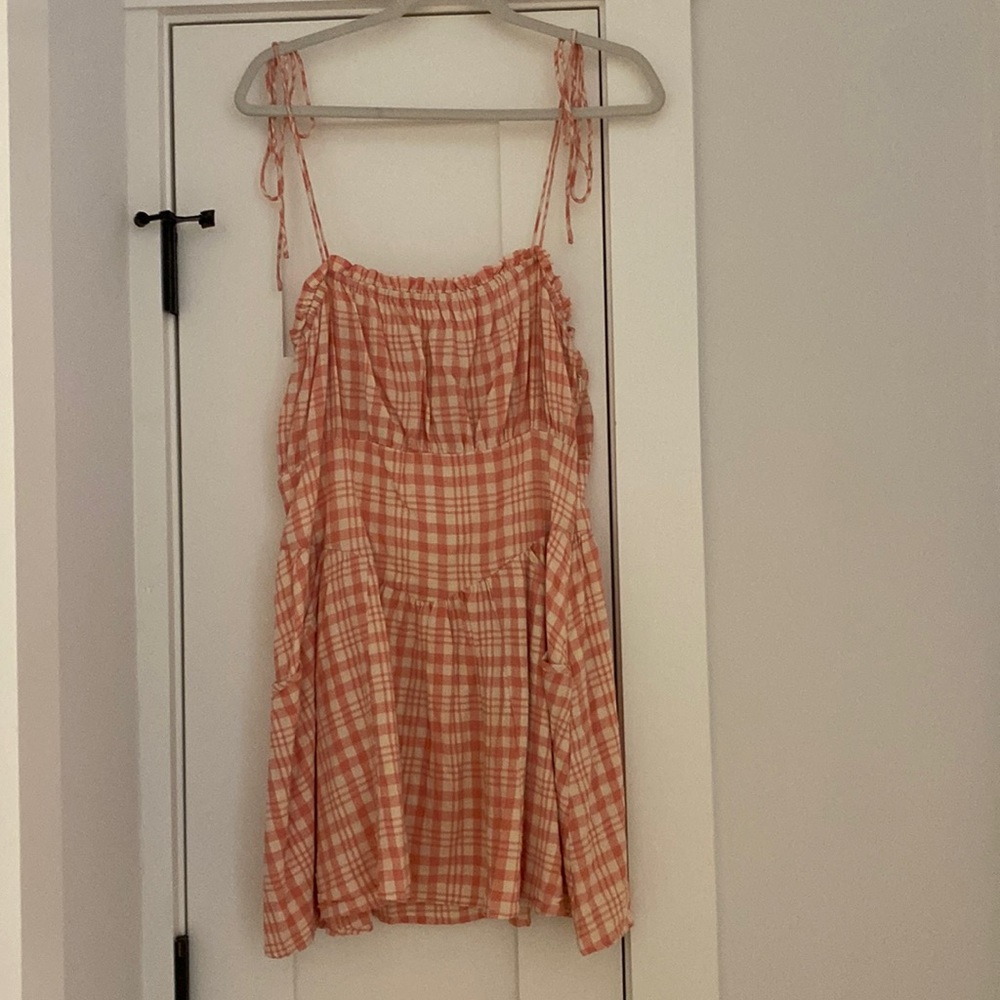 Sabo skirt gingham mini dress size L NWT